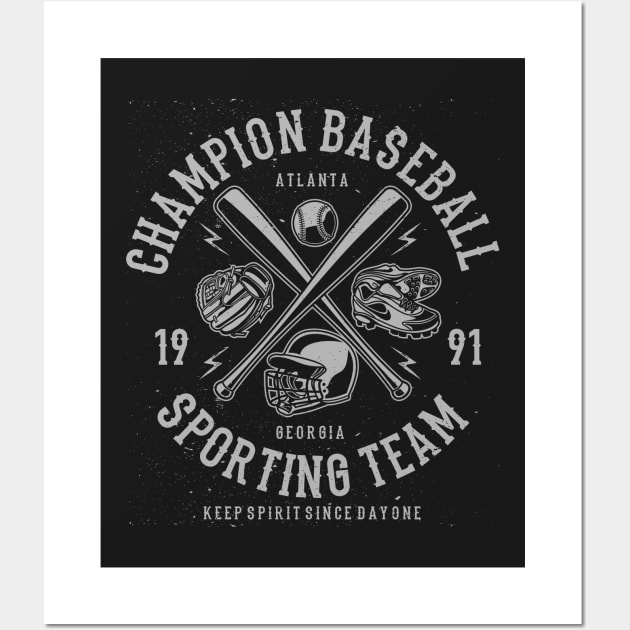 Champion Baseball Sporting Team Atlanta Georgia Wall Art by JakeRhodes